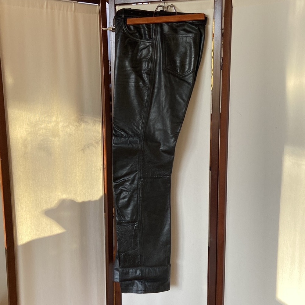 Black leather pants